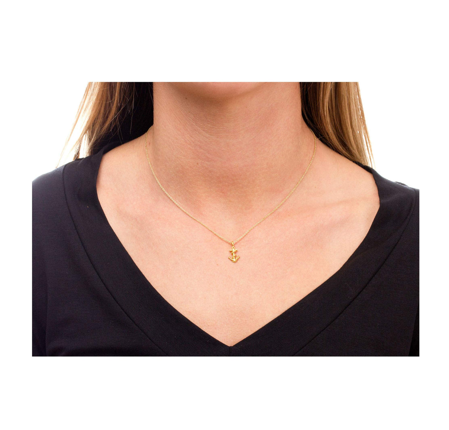 Hundred River Friendship Anchor Compass Necklace Good Luck Elephant Pendant Chain Necklace with Message Card Gift Card (anchor s