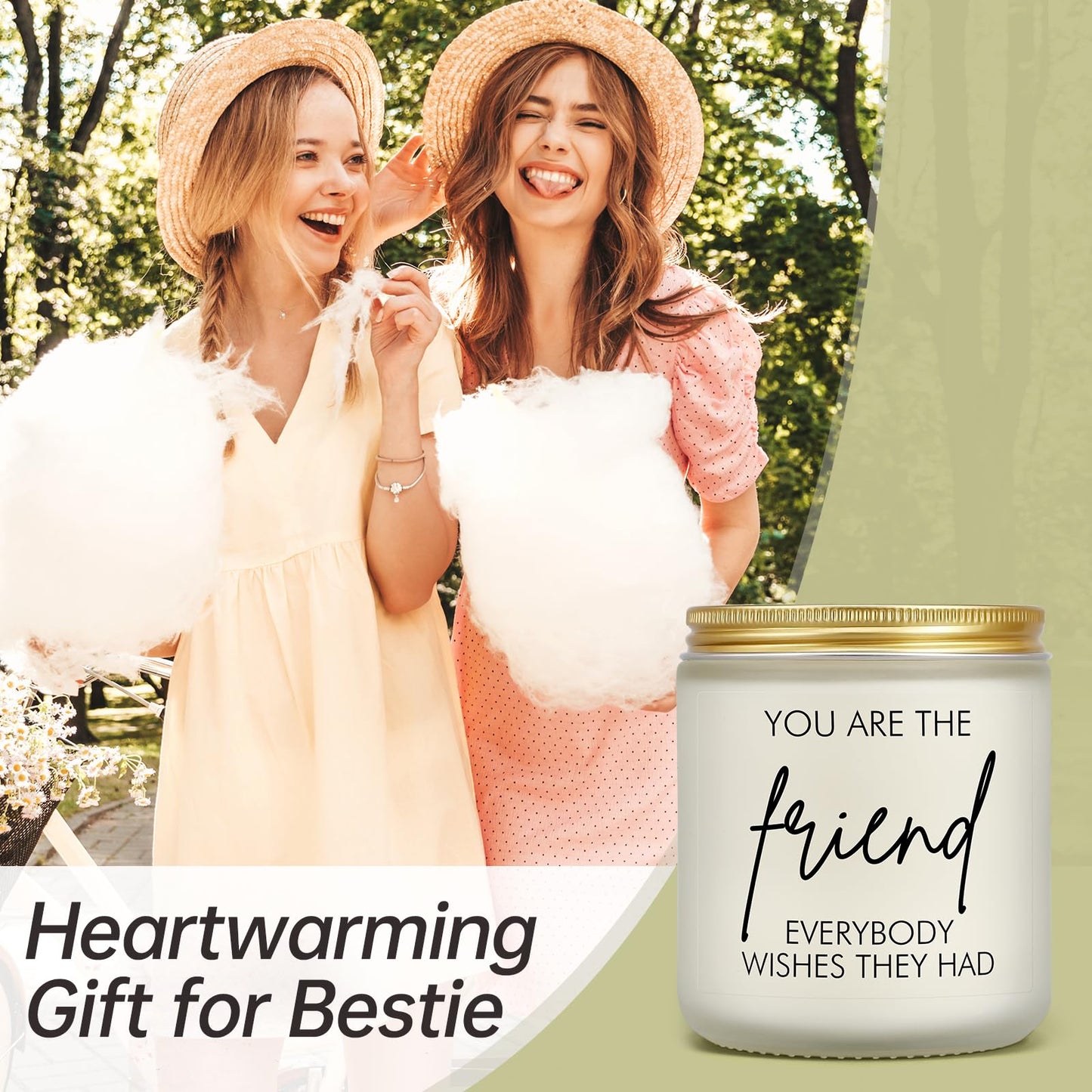 Best Friend Candles Gifts for Women, Birthday Christmas Gift for Female, Friendship Gifts Idea for Women Friends, Bestie, BFF, Soul Sister, Funny Present for Man Woman, Lavender Scented Soy Wax Candle