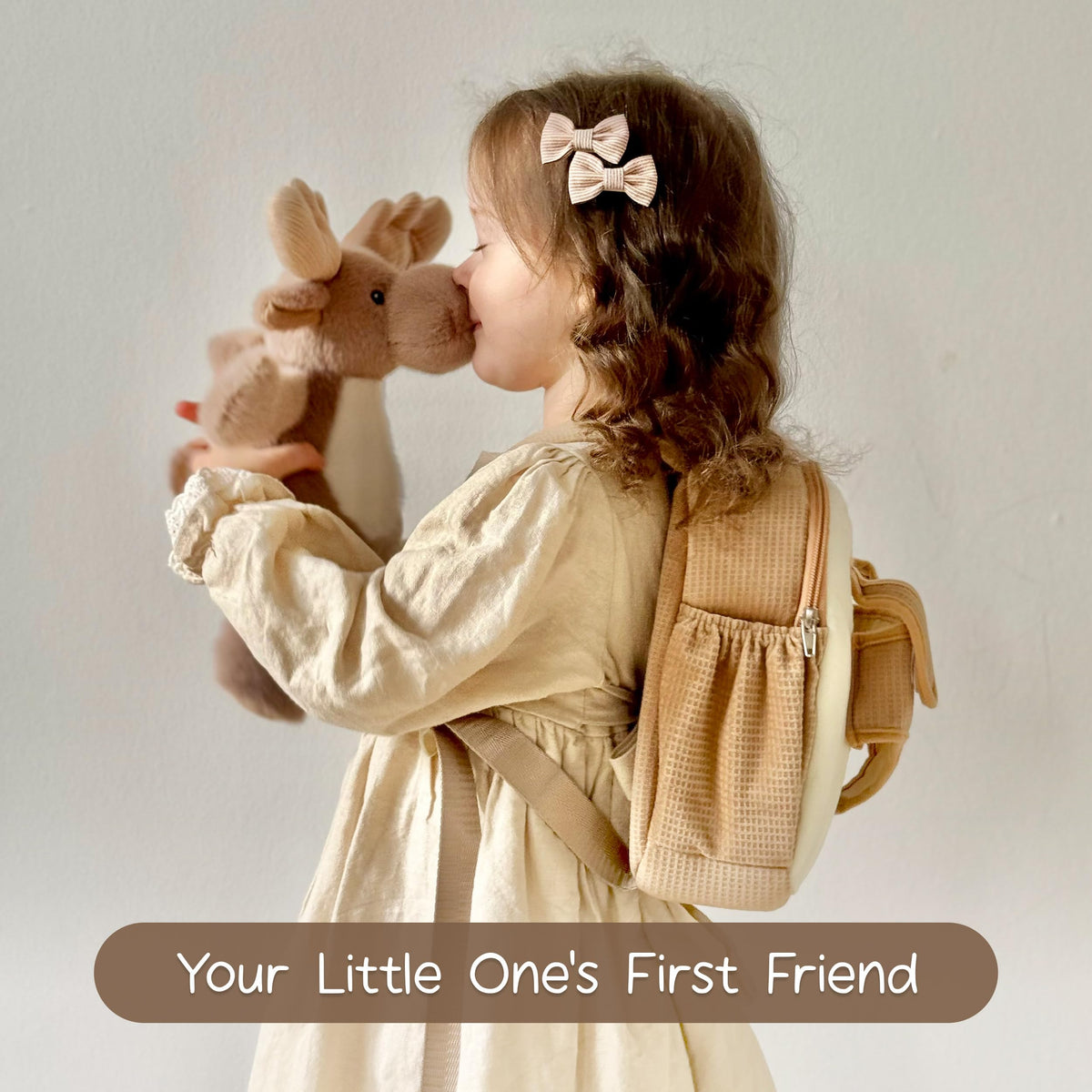 Moonkie Hug & Go™ Bunny Toddler Backpack – Soft Plush Bag with Detachable Toy for Girls Aged 2–4 | Perfect for Daycare | Travel & Birthday Gifts