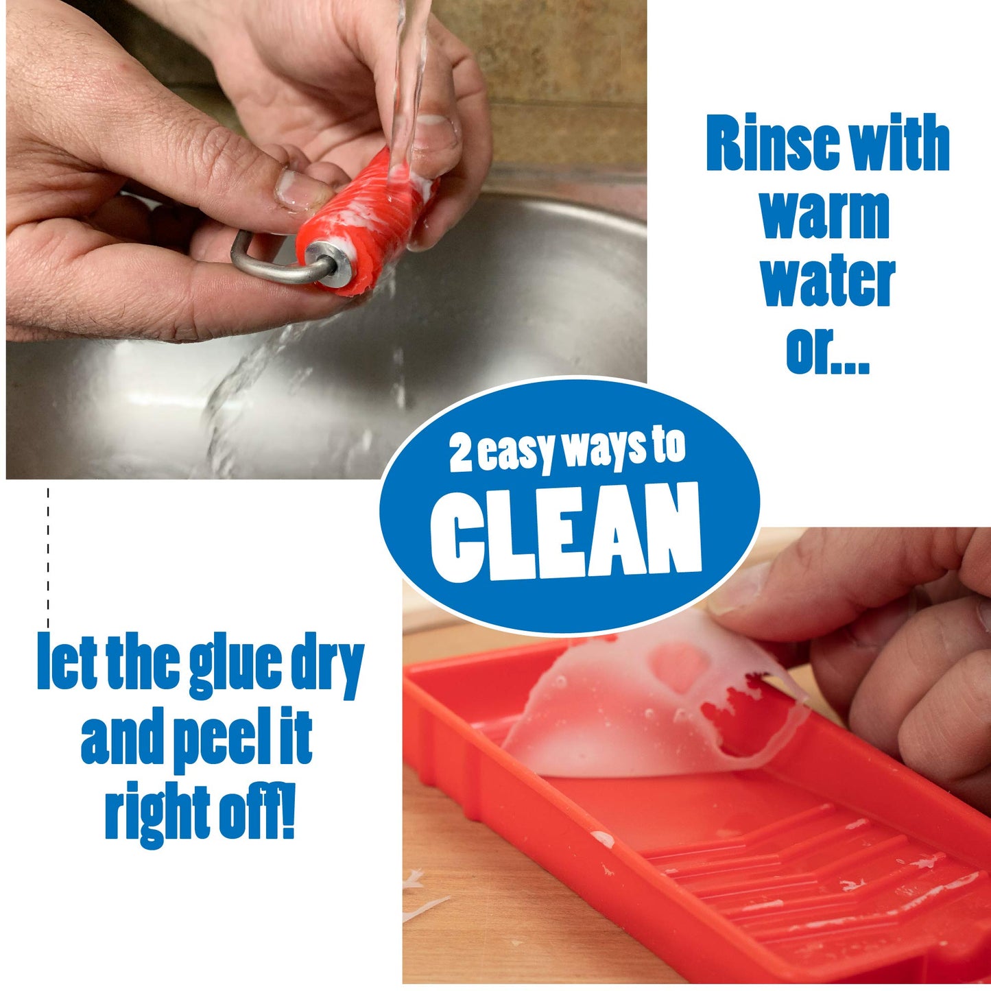 Sili Glue Roller With Silicone Application Tray For Arts Crafts Woodworking And Larger Glue Up Projects