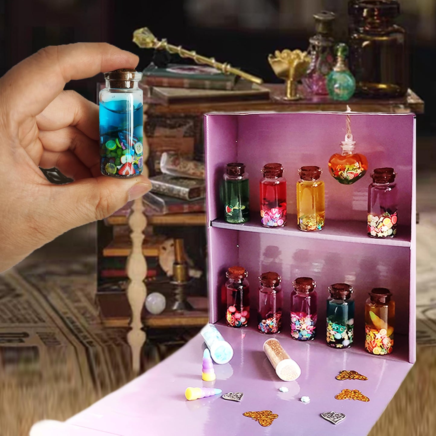 DemoAbejas Fairy Mixies Potions Set with Magic for Kids, DIY 19 Bottles Mixies Potions for Christmas, Creativity Art Craft Toy for Girls, Fun Birthday Gift Toys for Girl 6 7 8 9 10