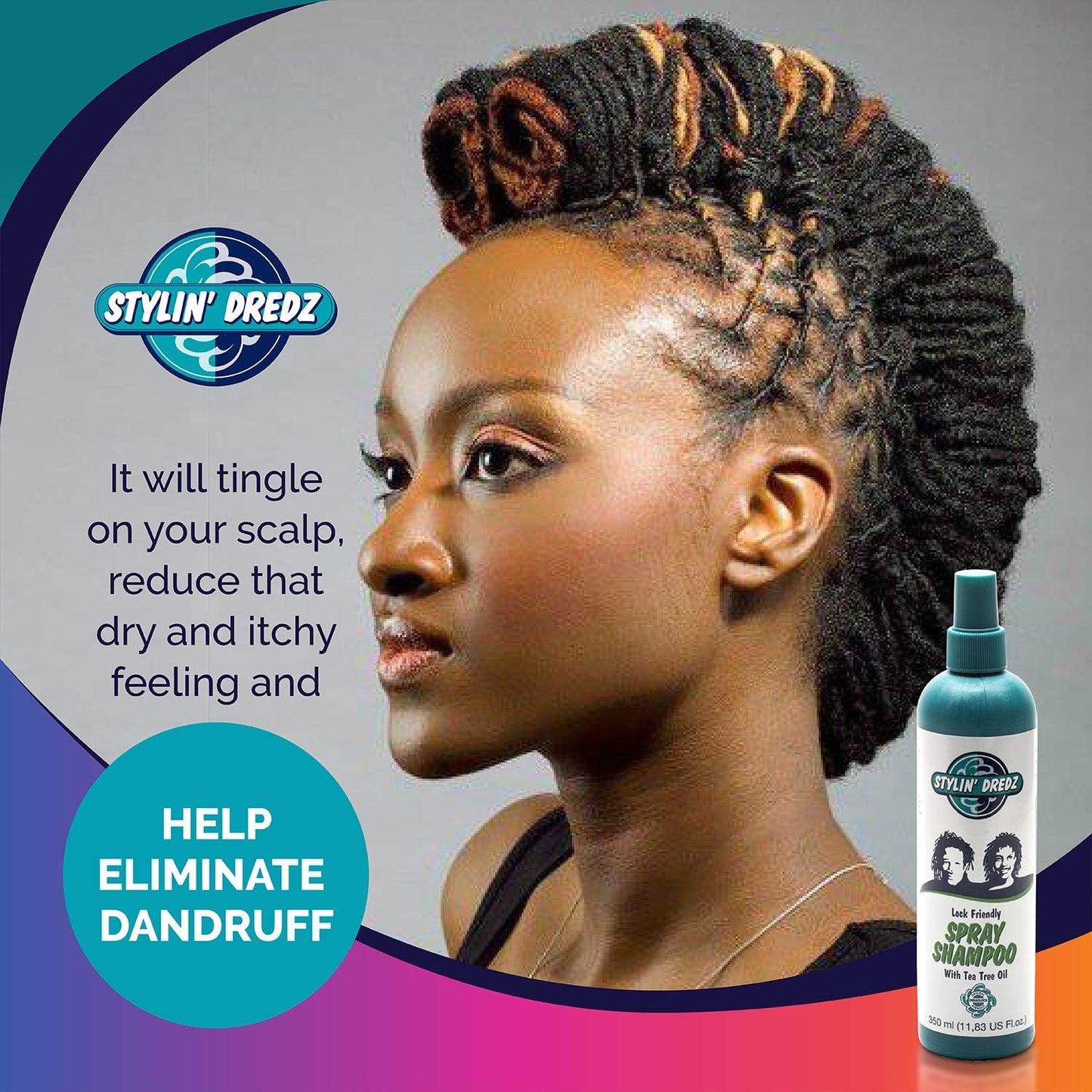 Stylin Dredz Spray Shampoo - Dreadlock Shampoo - Residue Free with Tea Tree Oil - 350 ml Pack of 4