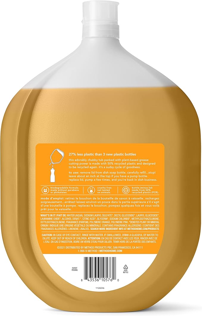 Method Dish Refill Variety Pack, Sea Minerals, Clementine, 54 oz each, 2 CT