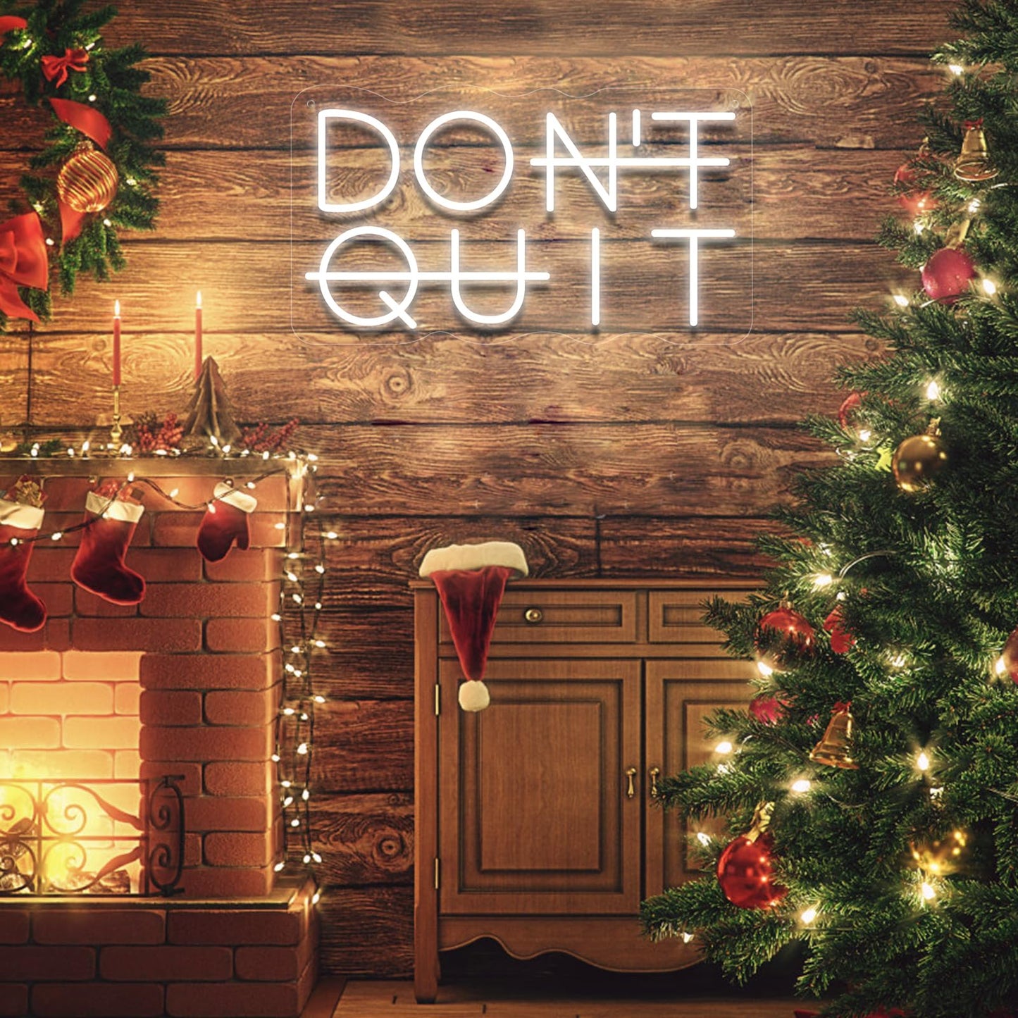 YIKBIK Don't Quit LED Neon Sign for Wall Decor, DO IT Neon Lights Party Decorations, USB Powered Switch Lighting Adjustable for Office, Gym, Man Cave, Gamer Room Decor