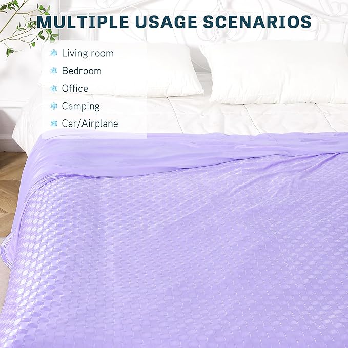 AmyHomie Cooling Summer Blanket with Double Sided Cold Effect, Breathable, Lightweight, Arc-Chill Q-Max>0.5 Cool Fiber, for Hot Sleepers Night Sweats, Dark Gray Checkered, 90"x90"Queen Size