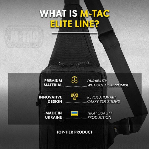 M-Tac CCW Sling Bag for Men & Women - EDC Shoulder Bag Tactical - Crossbody Concealed Carry Bag - Mens Chest Pack (ELITE Black Loop Panel)