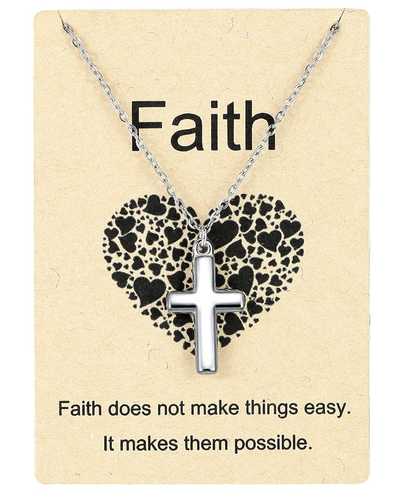 XOYOYZU Tiny Cross Pendant Necklace for Women Simple Cross Necklaces Mothers Day Birthday Gifts for Women (Card cross)