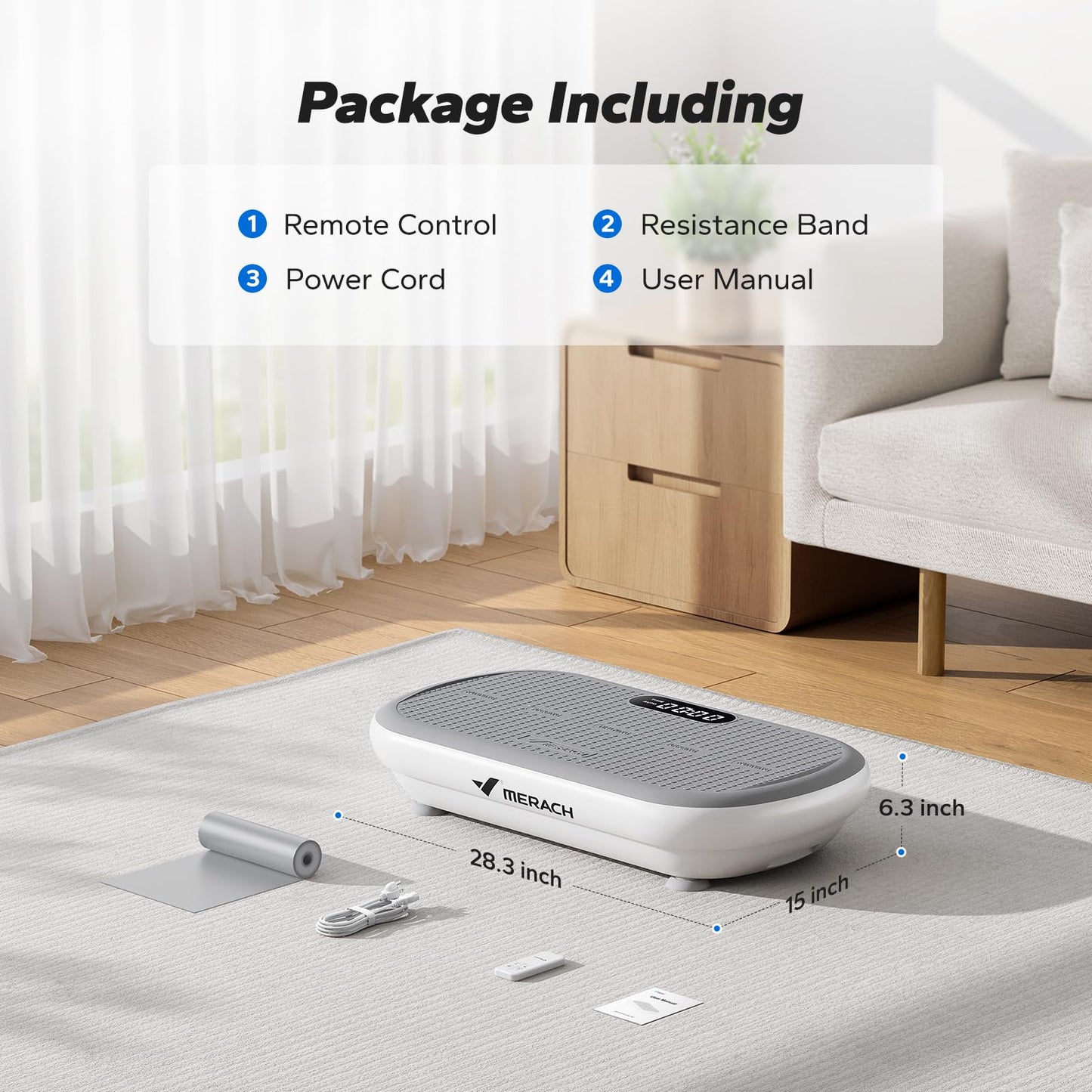 MERACH Vibration Plate Exercise Machine, Vibration Plate 440 Lbs Capacity, Bluetooth and Silicone Pedal, Stimulate Deep Fat, Vibration Plate for Lymphatic Drainage, Vibrating for Weight Loss (White)