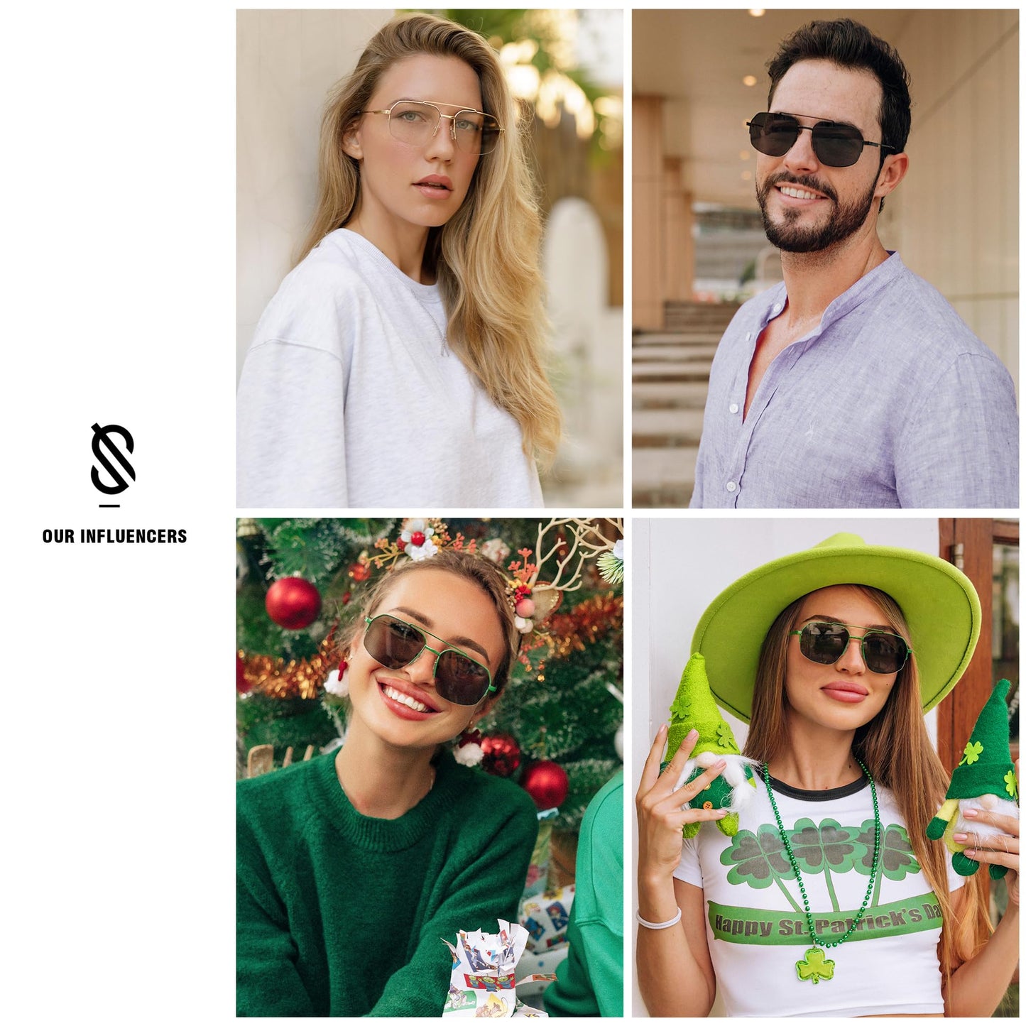 SOJOS Trendy Aviator Sunglasses Mens Womens Retro Double Bridge Metal Frame Semi-Rimless Shades Lentes De Sol Para Mujer SJ1191 Black