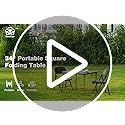 34" Square Folding Table for 4 Person, 330lbs Weight Capacity Foldable Table with HDPE Tabletop & Heavy-Duty Steel Legs, L...