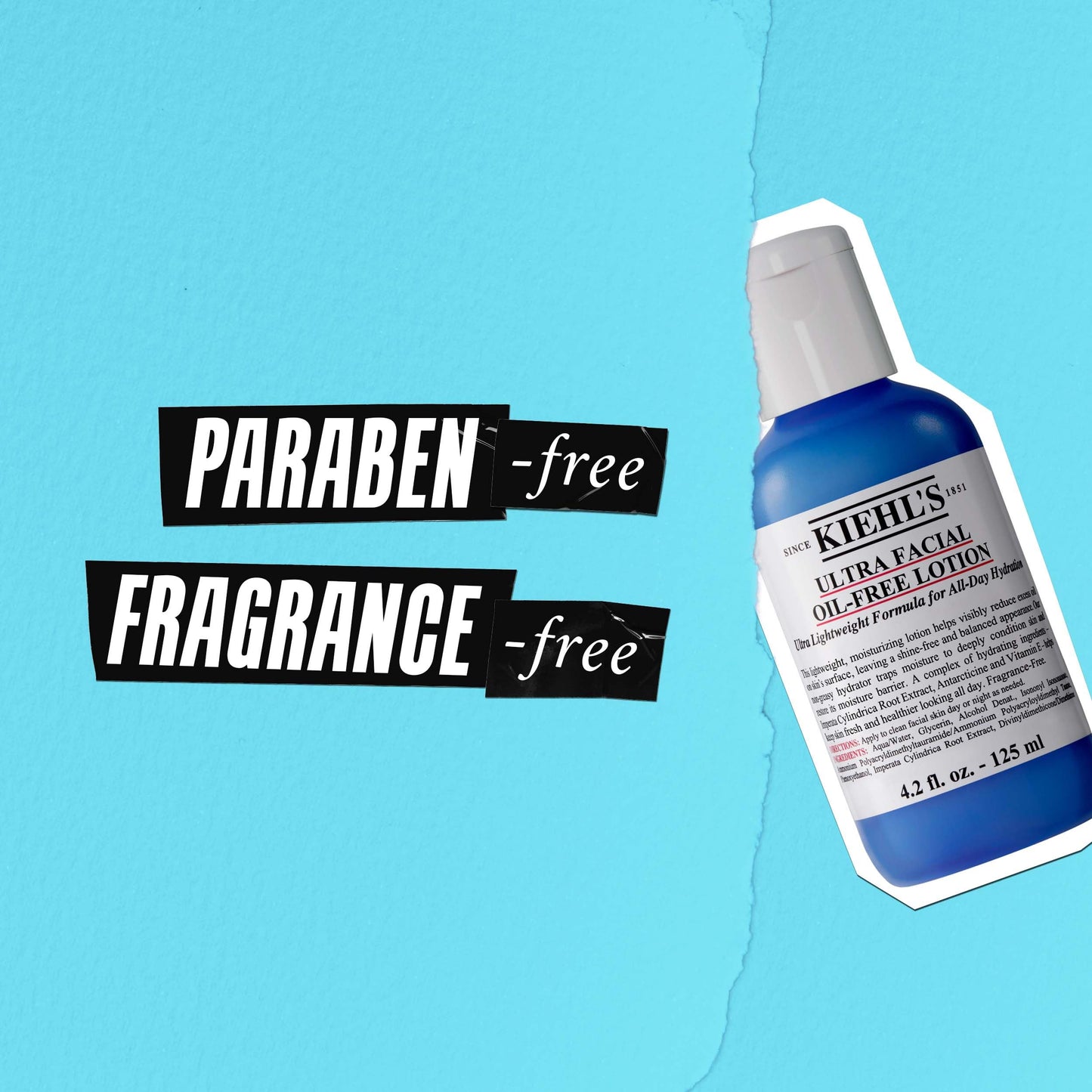 Kiehl's Ultra Facial Oil-Free Lotion, Lightweight Moisturizer for Oily to Normal Skin, Visibly Reduces Excess Oil, with Glacial