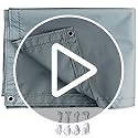 HUXNTN Waterproof Shade Cloth with Grommets 6'6"x9'9" Sunshade Camping Tent Tarp Cover Shade Sails Multifunctional Awning ...