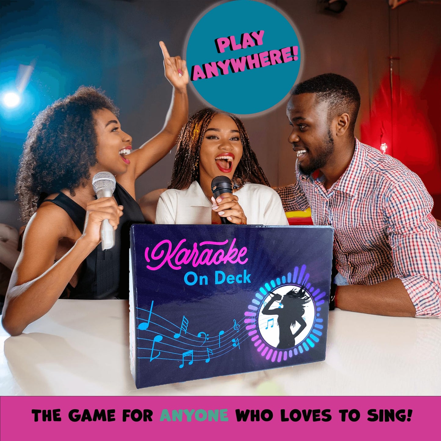 Karaoke On Deck - Exciting Karaoke Game, All Ages, 2+ Players, Fun Game for Music Lovers, Travel Ready, Car, Home, Party, Great for Game Nights, Group Play, Gift Idea