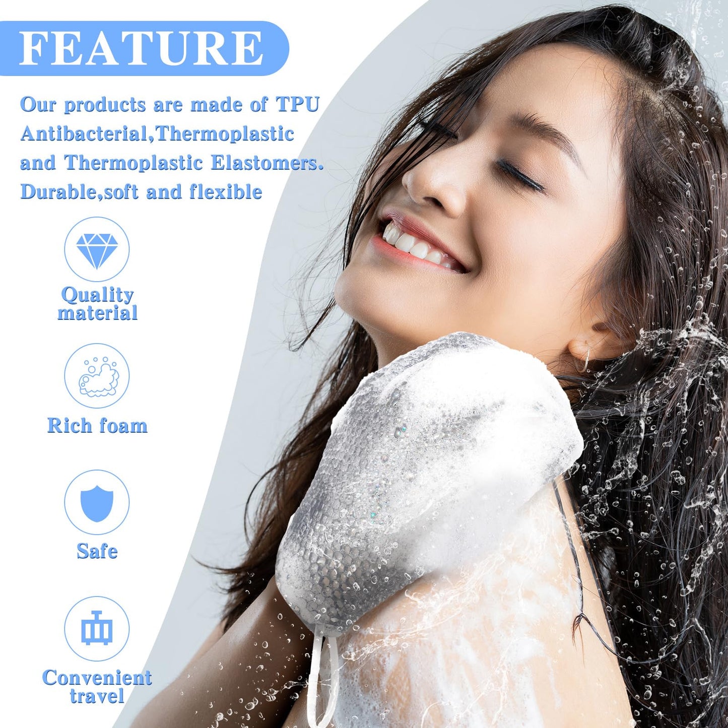 Vesici 2 Pcs Honeycomb Exfoliating Glove Set Exfoliating Bath Mitt Honeycomb Face and Body Scrubber Shower Mitt Sponges for Clea