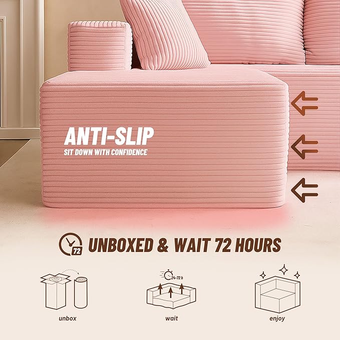 Afuson Cozy Single Seat, Comfortable Seating, No Assembly Required, Pink