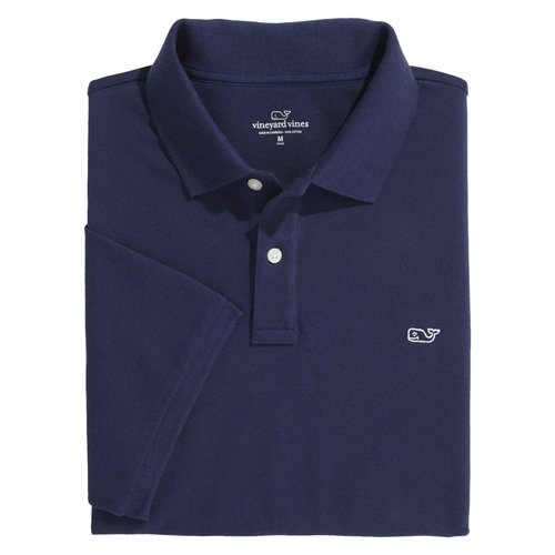 vineyard vines Men's Heritage Pique Polo, Nautical Navy, S