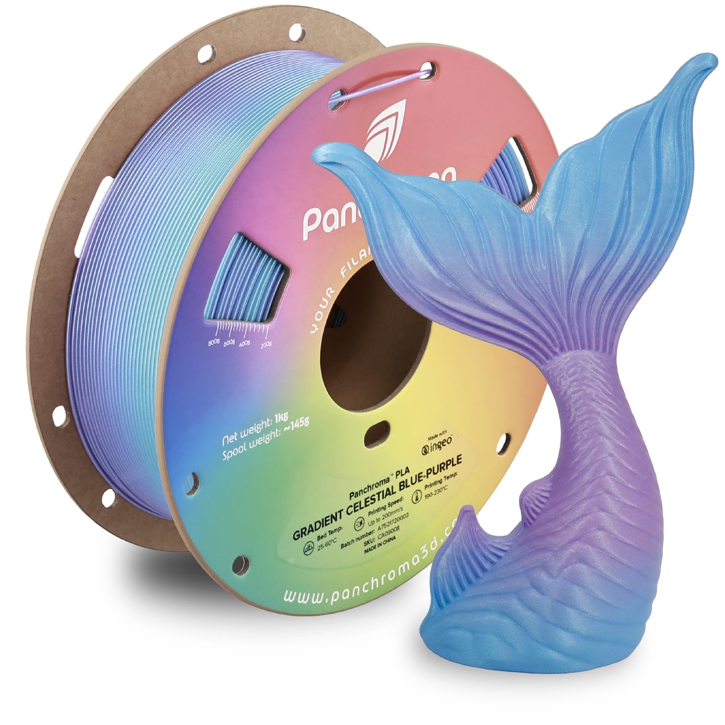 Polymaker Panchroma Gradient Celestial PLA Blue-Purple 3D Printing Filament, 1.75mm 1KG, Premium Gradient PLA, Easy to Print, AM