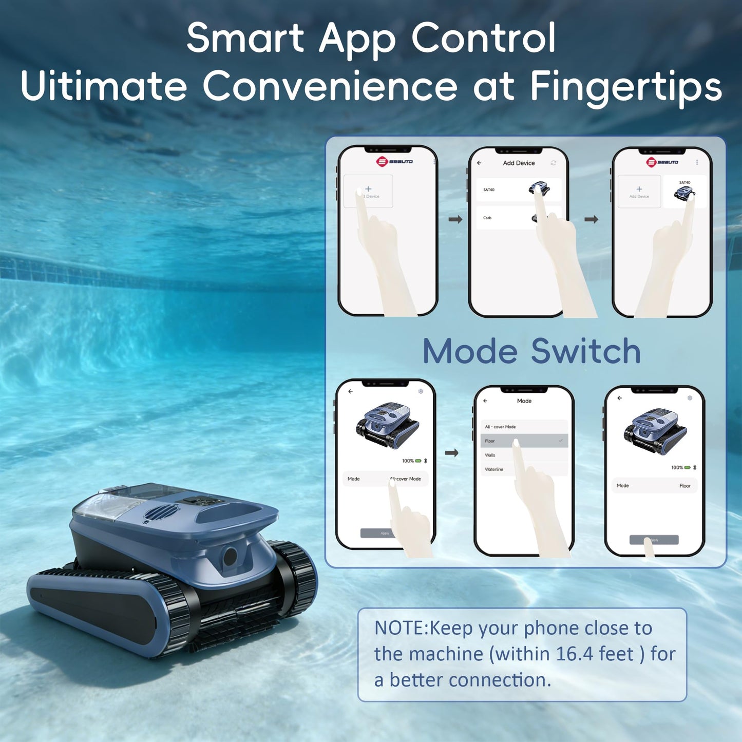 (2026 New) 240-Min Cordless Robotic Pool Cleaner, Wall-Climbing, 2 Brushes&Motors, Enhanced Waterline Care, Smart Wavepath Navigation, Pool Robot for Inground Pools up to 3,230 Sq.ft