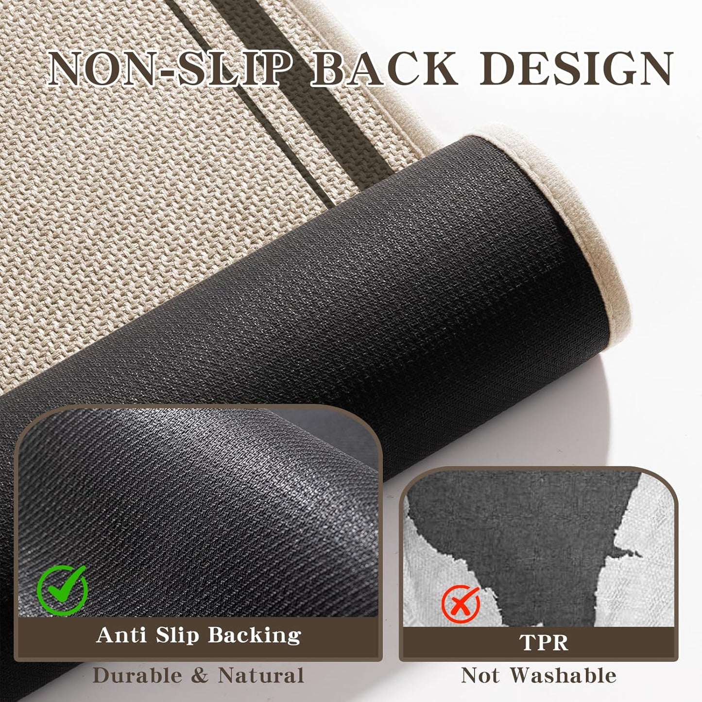 chakme Bathroom Rugs Mat 36x24, Ultra Thin Non Slip Bath Mat Large Quick Dry Absorbent Bath Mat for Bathroom Floor, (Light Beige, 36"x24")