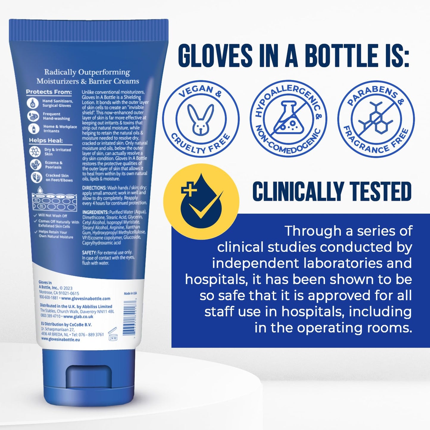 Gloves In A Bottle Psoriasis Eczema Relief Hand Lotion Travel Size - Shielding Lotion for Women, Men, 6 months old or older babi