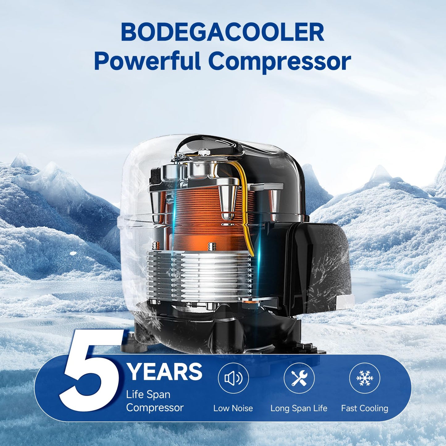 BODEGACOOLER 12 Volt RV Refrigerator, 80L(2.82cu.ft) RV Fridge with Freezer, APP Control Portable Compressor Cooler, -4℉ to 68℉, 12/24V DC for Boat, Yacht, Caravan, Truck, Camping