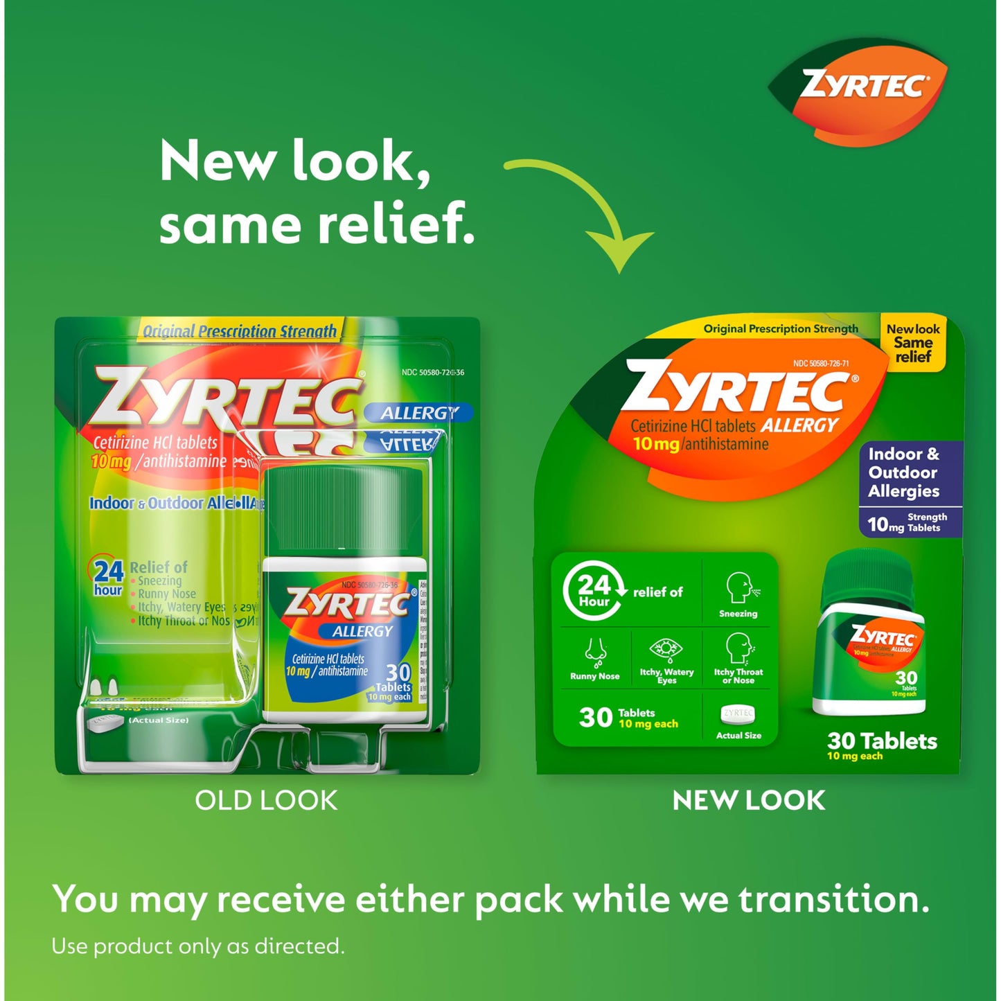 Zyrtec 24 Hour Allergy Relief Tablets, Fast-Acting Allergy Medicine for Indoor & Outdoor Allergies, Cetirizine 10 mg Tablet Antihistamine, 30 ct Bottle & 3 Single-Dose Travel Packs Bundle Pack