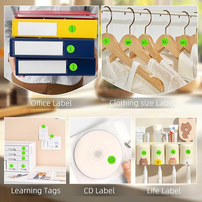 0.75 Inch Multi - Purpose Removable Labels,1000 PCS 3/4" Light Green Stickers for Classroom, Papers, Market, Price Tags, and Library Book Label. Non - Printable Round Colored Labels
