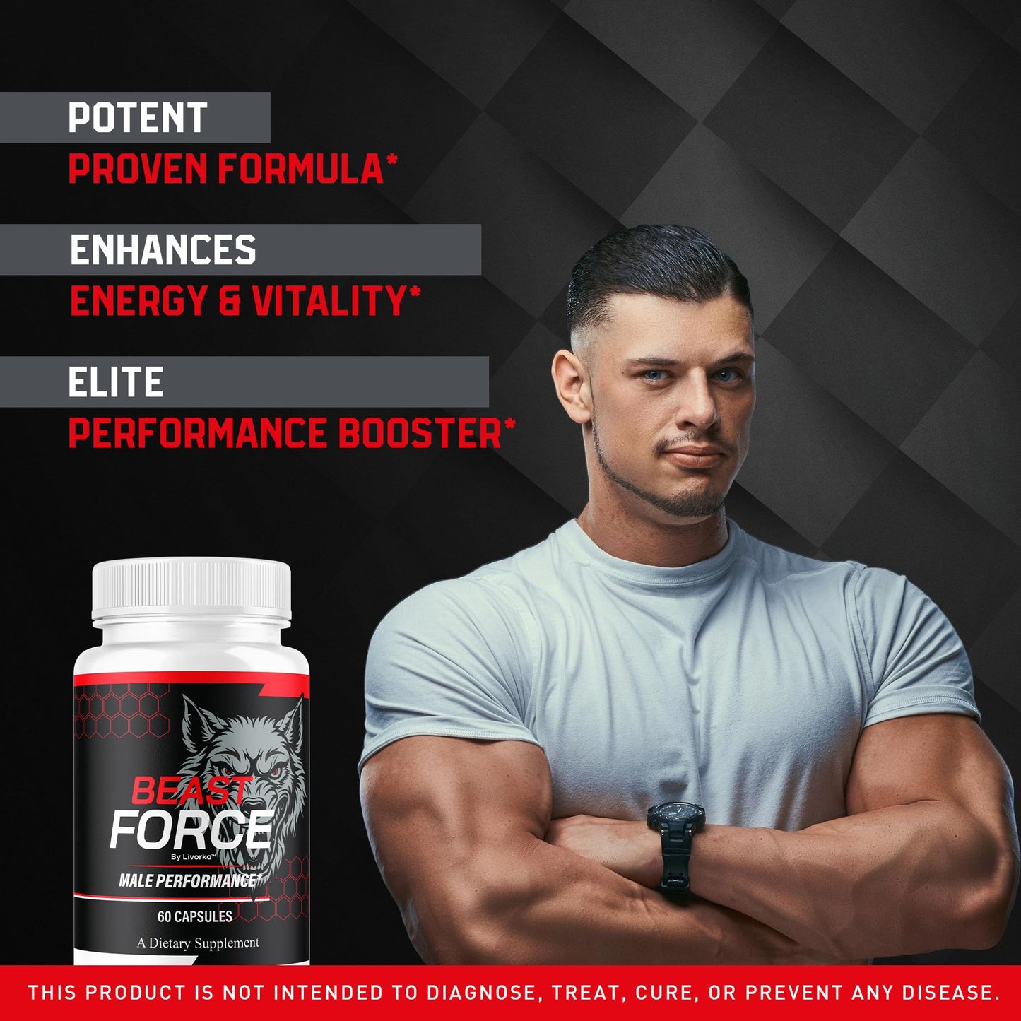 Beast Force - Beast Force for Men Pills Supplement Support, Official BeastForce Capsules Premium All Natural Maximum Strength, BeastForces Advanced Formula, 60 Capsules for 1 Month