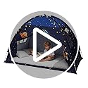Twin Bed Tent Canopy, Space Indoor Blackout Privacy Toddler Bed Tent for Kids with Light, Portable Sleeping Floor Kids Pla...