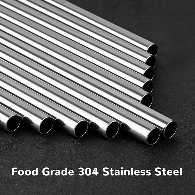 Tomorotec 6-Pack Morandi Colors Silicone Tip Stainless Steel Straws for 40oz Stanley Tumblers with 2 Cleaning Brushes, BPA-Free 13" Long Healthy & Safe for Outdoor & Home Use, Enhances Drink Enjoyment