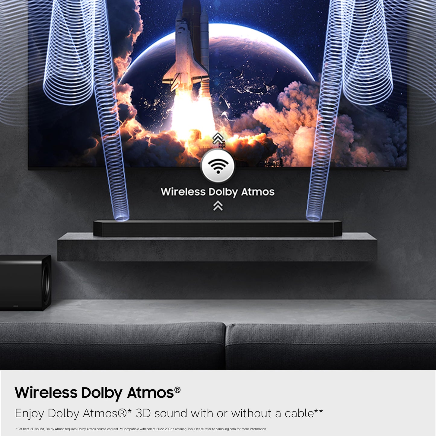 Samsung Q-Series Soundbar HW-Q990H 11.1.4ch with Wireless Subwoofer & Rear Speakers, Wireless Dolby Atmos, Q-Symphony, SpaceFit Sound Pro, Adaptive Sound, Game Mode Pro, Alexa Built-in (2026 Model)