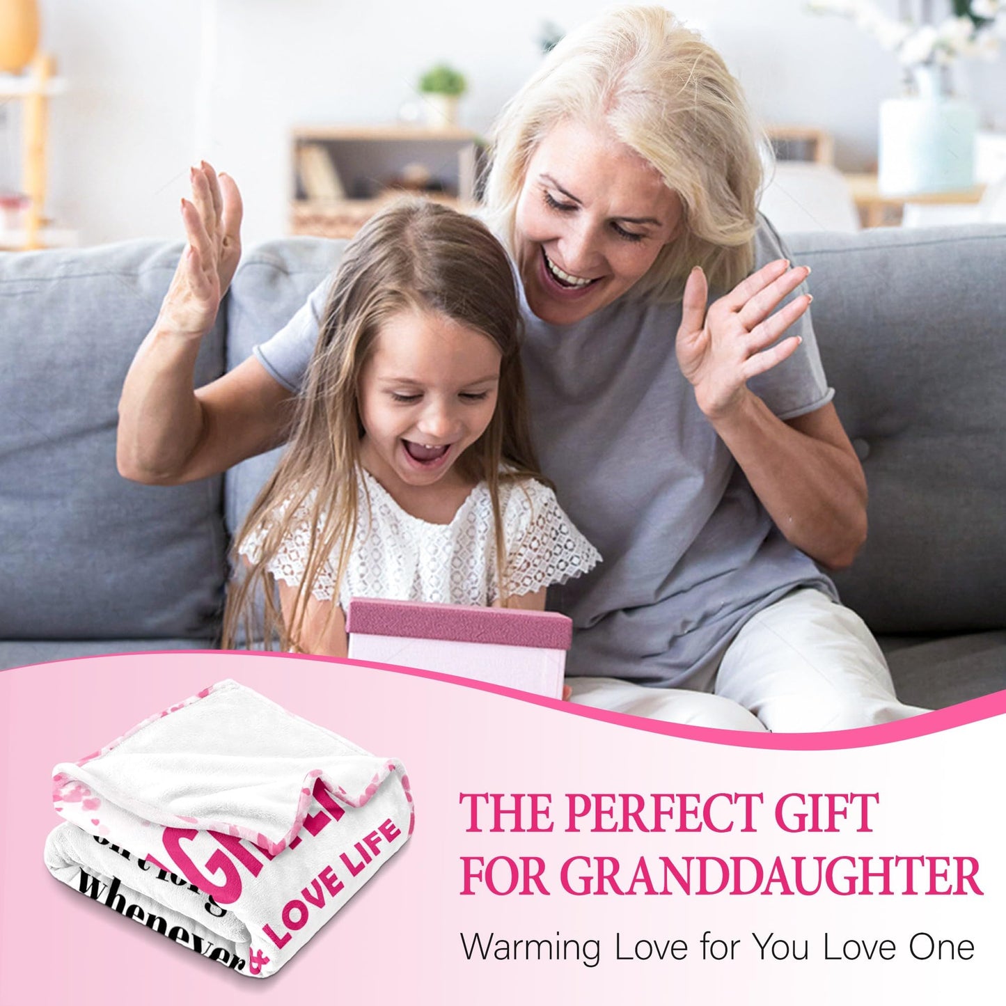 Granddaughter Gifts from Grandma Grandpa Grandparents - Granddaughter Gifts - Christmas Valentines Day Mothers Day Birthday & Graduation Gifts for Granddaughter - To My Granddaughter's Blanket 50"x60"