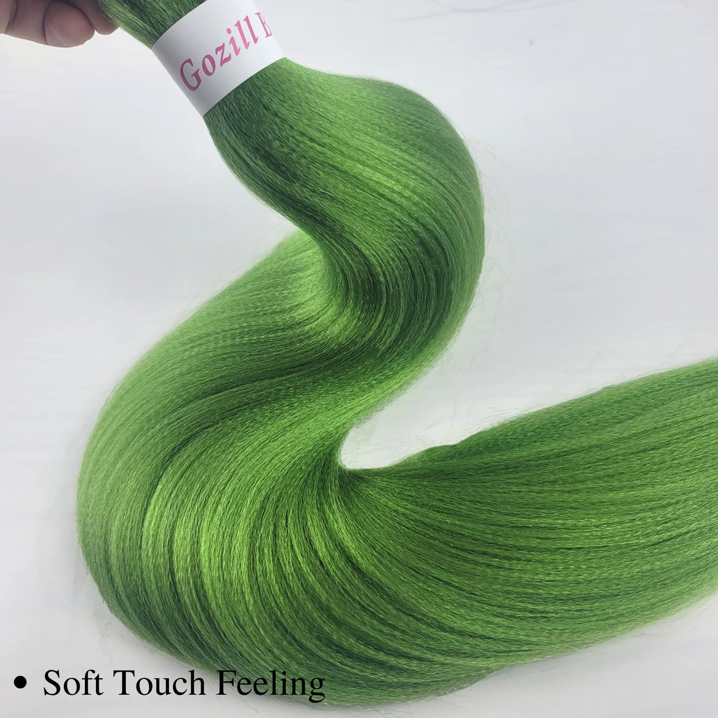 Gozill Braiding Hair Pre stretched Seaweed Green Prestretched Hypoallergenic Braiding Hair Knotless Ez Braid Itch Free Long Synt