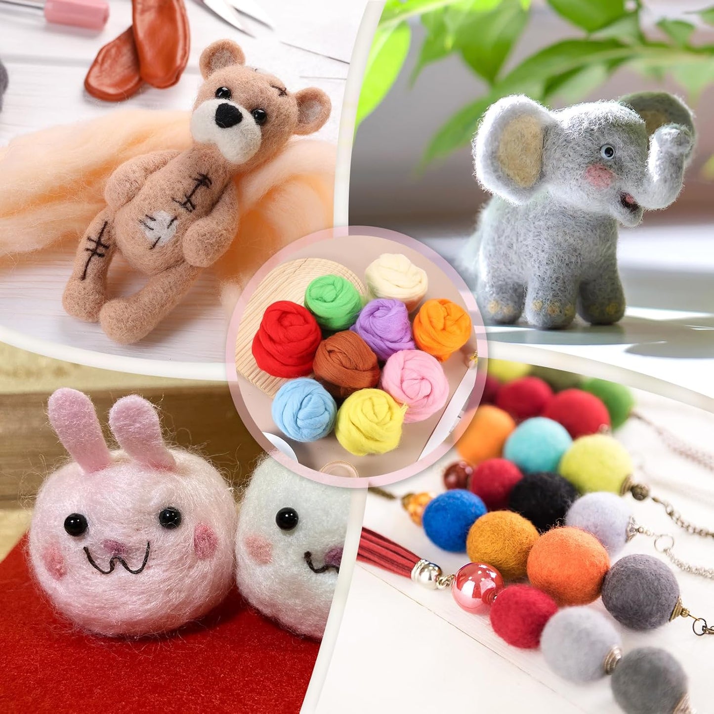 PATIKIL Wool Roving Yarn, 80G/2.82OZ Soft Felting Wool Pure Chunky Roving Yarn Bulk for Needle Felting Knitting Blanket Spinning Weaving DIY Craft, Dark Green