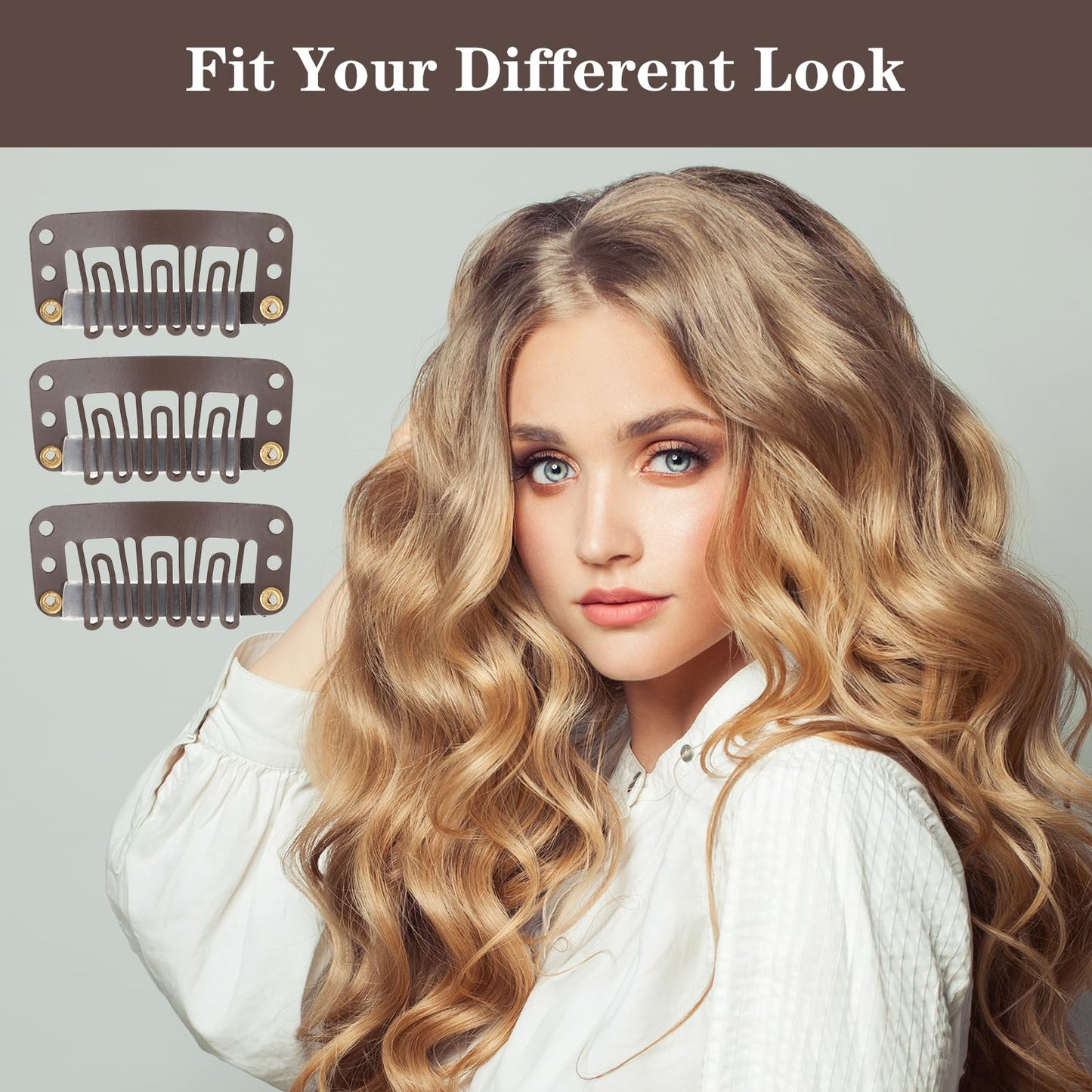 30 PCS 33mm Wig Clips, U Shape Hair Extension Clips Snap Hair Clip Wig Combs Hairpieces Clip Wigs Accessories to Secure Wigs for