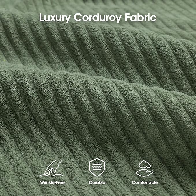 DreamDashio Futon Sofa Bed, 4 in 1 Multi-Functional Futon Couch with Adjustable Backrest, 75 inch Convertible Sleeper Sofa Bed and Recliner Lounge, Corduroy Loveseat for Living Room, Apartment, Green