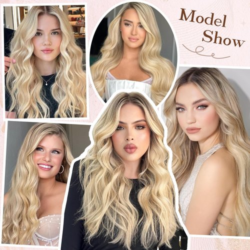 Eliysako Microlink Hair Extensions Human Hair Light Blonde mix Bleach Blonde 20inch 50g/pack Micro Loop Microbead Hair Extensions Real Smooth Human Hair Cold Fusion For Women