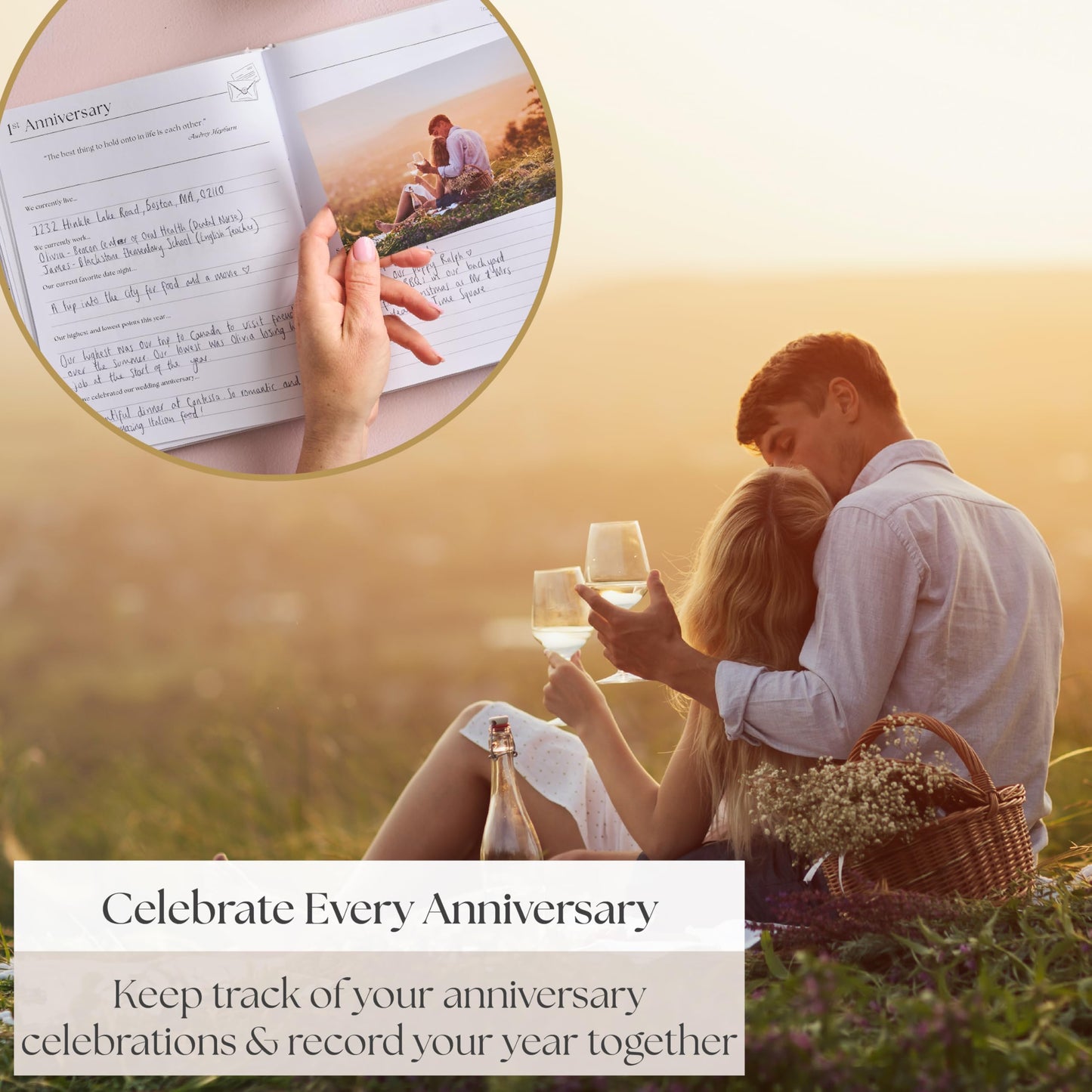 Couples Anniversary Journal – 1st to 75th Year Scrapbook & Keepsake Album | Paper Gift for Husband or Wife | Relationship Memory Book (Grey)