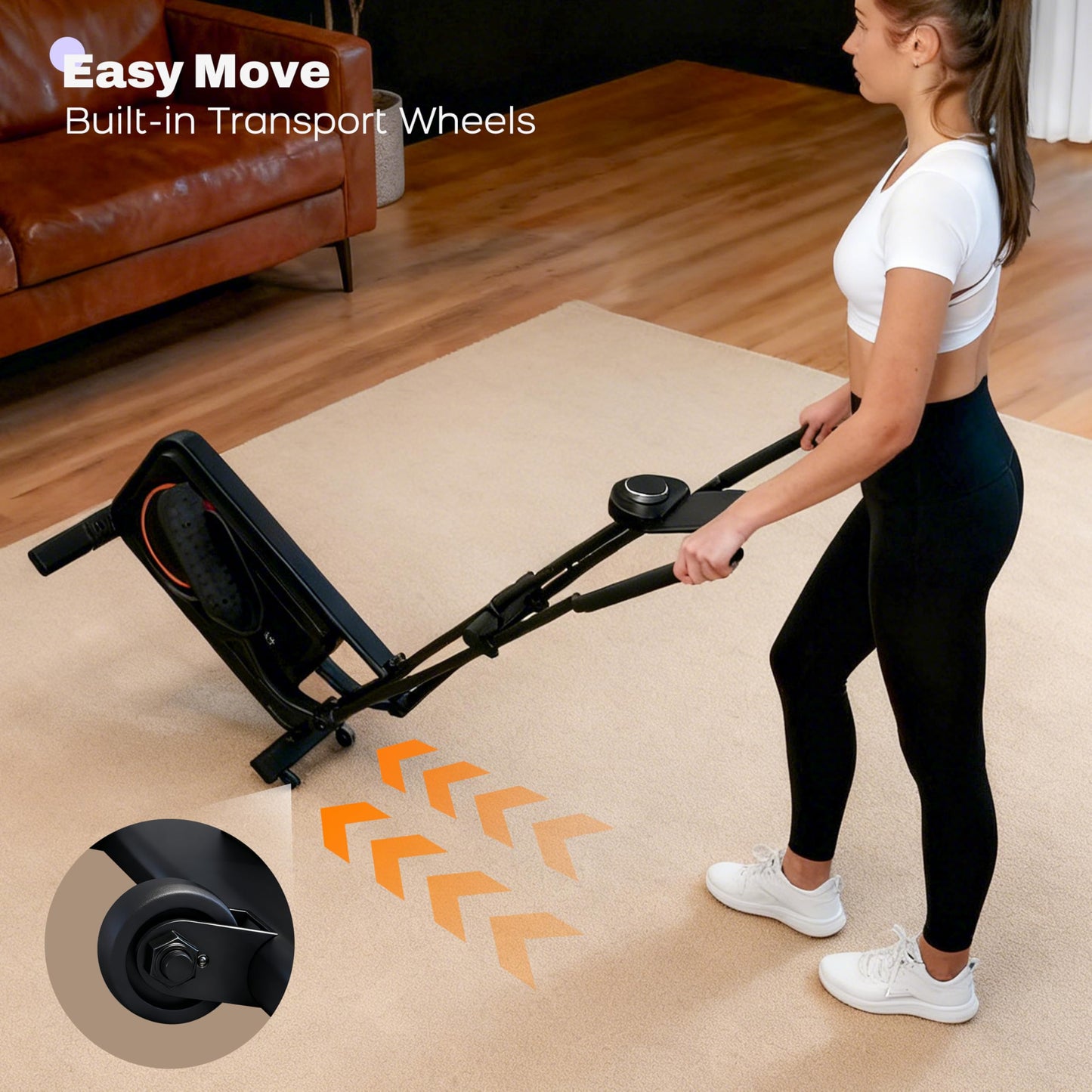 TOUSAINS ET3 Adjustable Stride Elliptical | 16-18" | 32 Resistance Levels | Quiet Bluetooth Cardio for Home Gym | 265 lbs