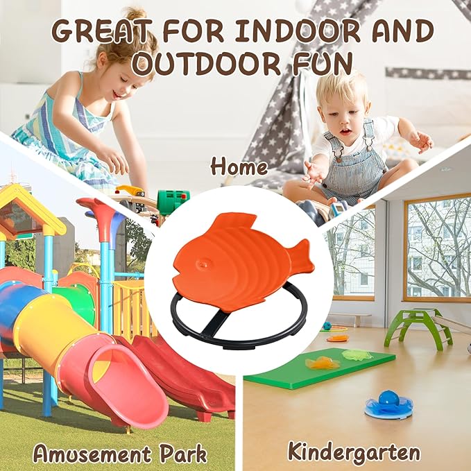 Autism Sensory Spinning Swivel Chair for Autistic Kids, 360° Spin Seat Toy for Children with Autism & ADHD, Sit and Spin Sensory Chair for Balance and Motion Training, Sensory Toys for Kids (Orange)