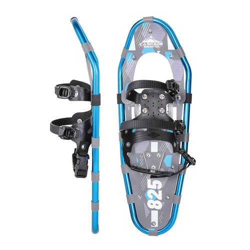 Lightweight Aluminum Frame Snowshoes with Dual Ratchet Bindings, Nylon Heel Strap, HDPE Decking, Includes Heavy Duty Carry Bag, Available in Adult and Kids Sizes, 30", Blue, Snowshoe Kit