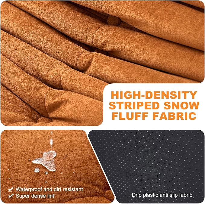 Full Foam Corner Chair β Comfortable Floor Couch for Adults, Waterproof Upholstery, Armless Fireside Lounge Chair for Living Room, Apartment, or Office (DarkOrange)