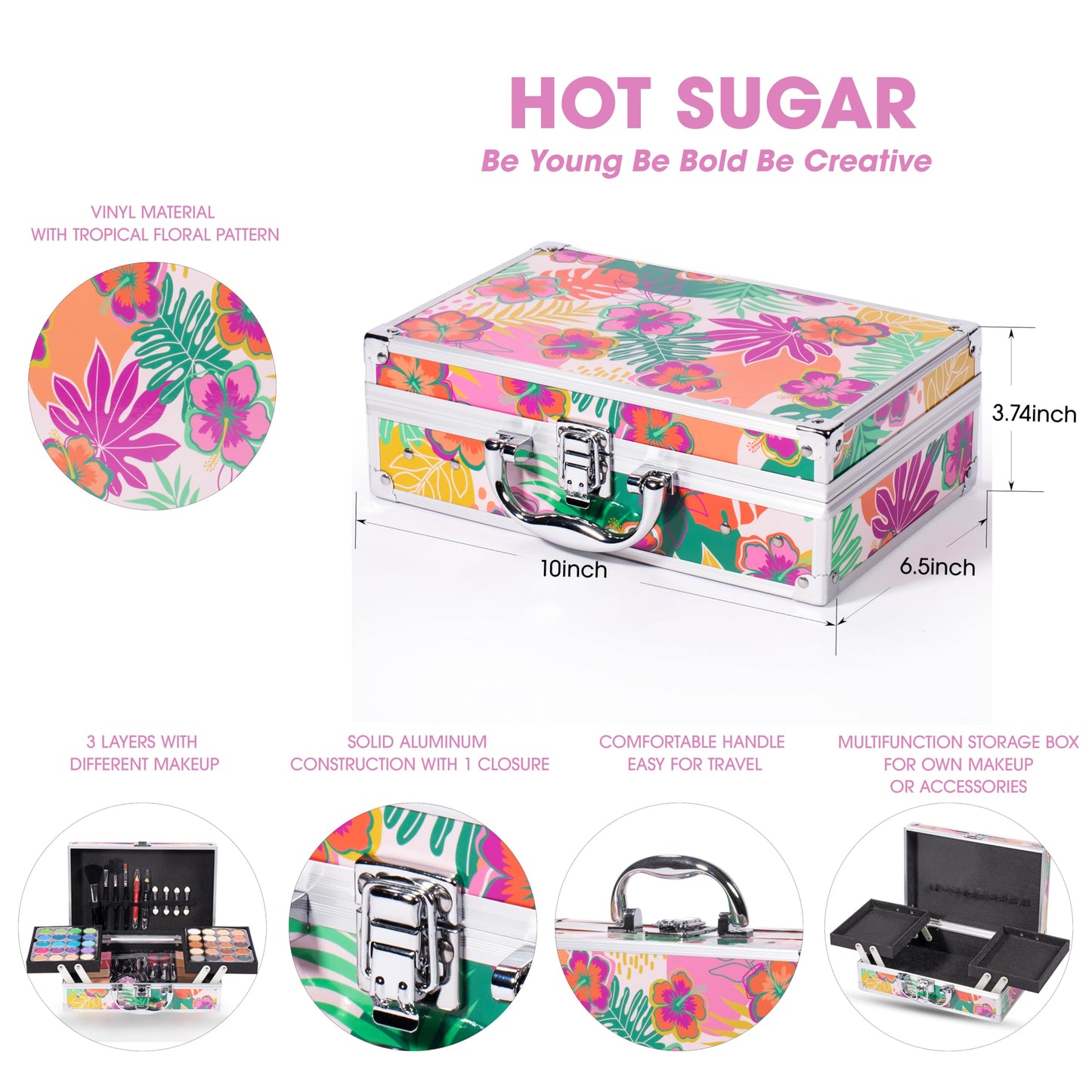 Hot Sugar Makeup Kit for Women Full Kit, Teen Girls Makeup Set Ages 8-16 for Birthday & Christmas (Tropical)