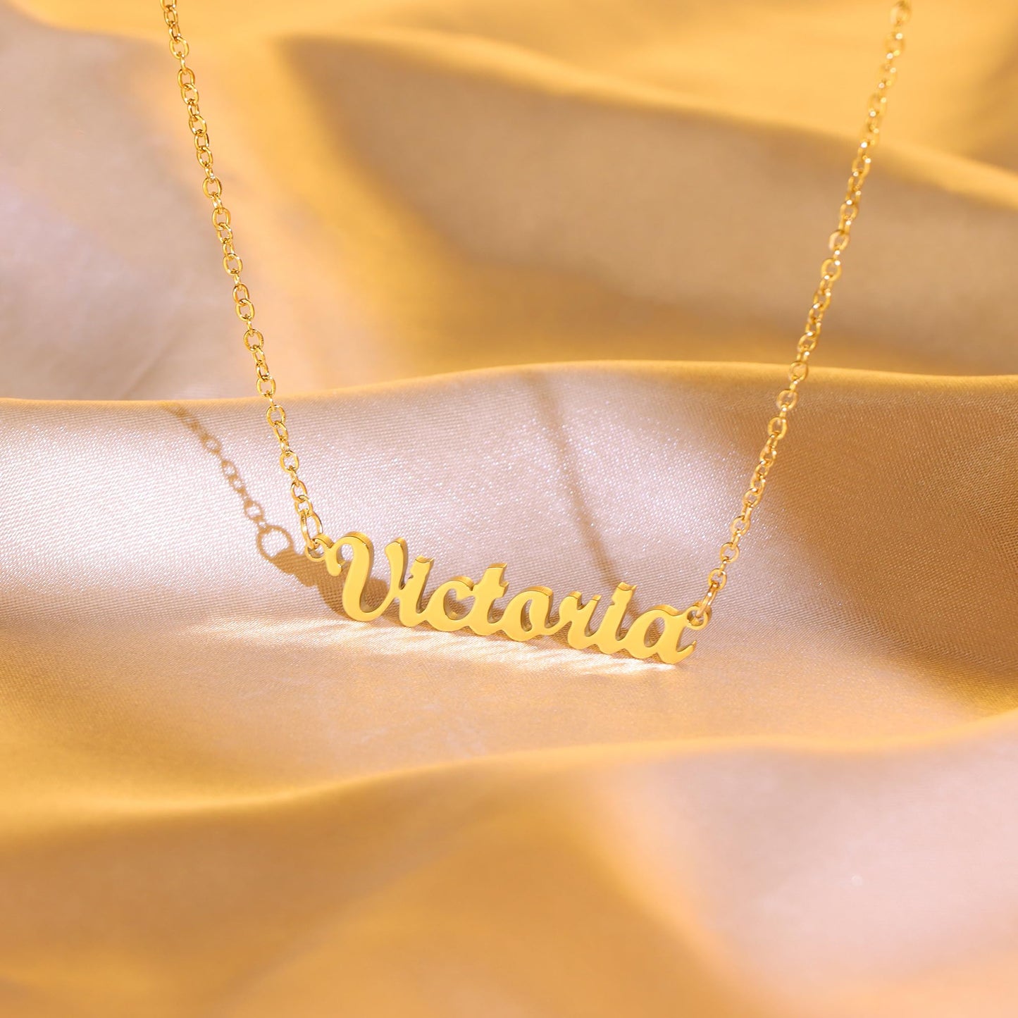 Ldurian Custom Name Necklace, Eleanor Name Plate Pendant Necklace Pre Gifts, Charm Necklaces Jewelry for Birthday Anniversary