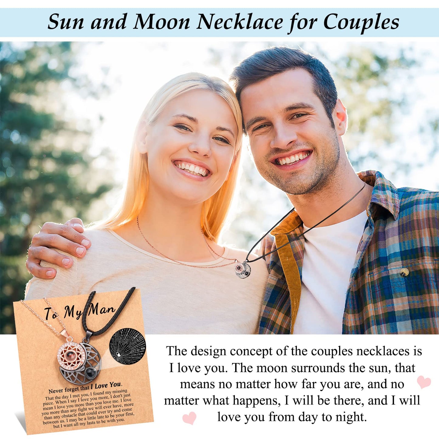 UPROMI To My Man Necklace Gifts for Husband from Wife Birthday Ideas Anniversary Sweetest Valentines Christmas Easter Gifts for Him Boyfriend Unique