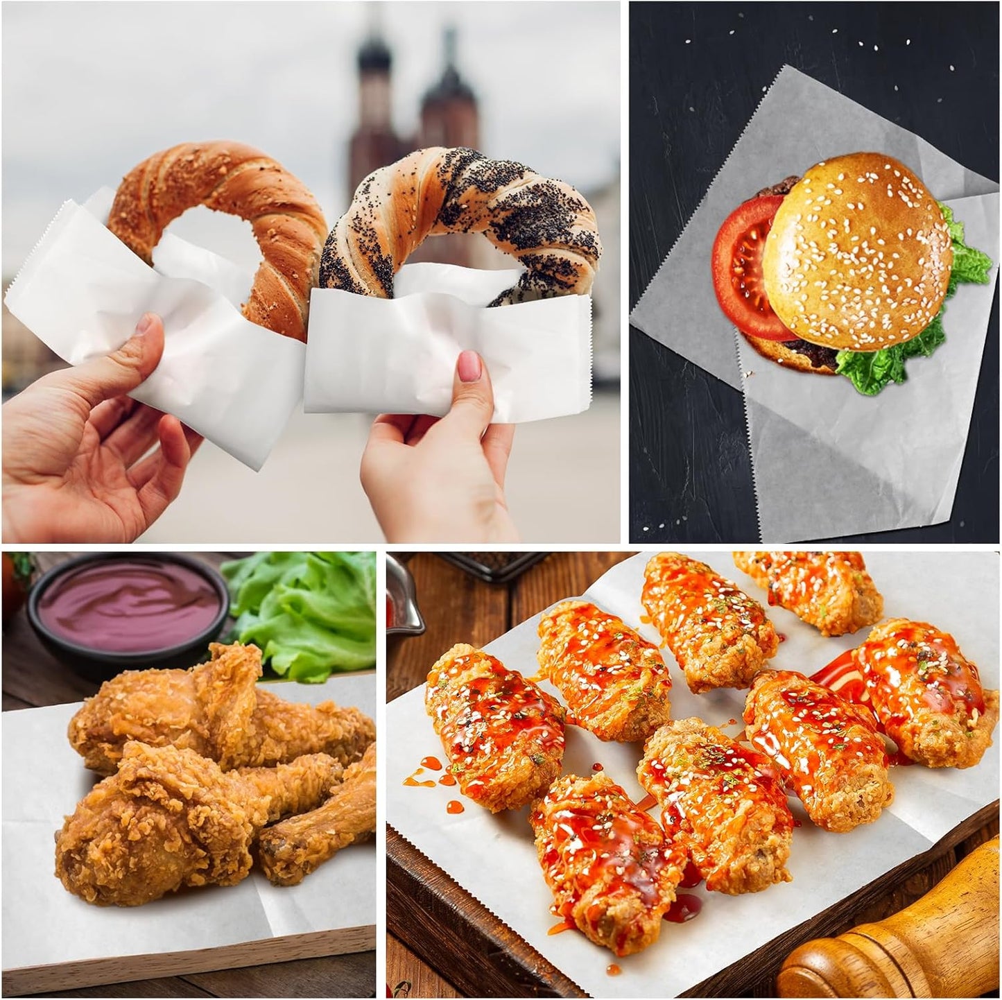 Precut POP UP Deli Paper Sheet Pack of 200, Interfolded Heavy Paper for Food Wrap and Serving (6" x 10-1/2", White)