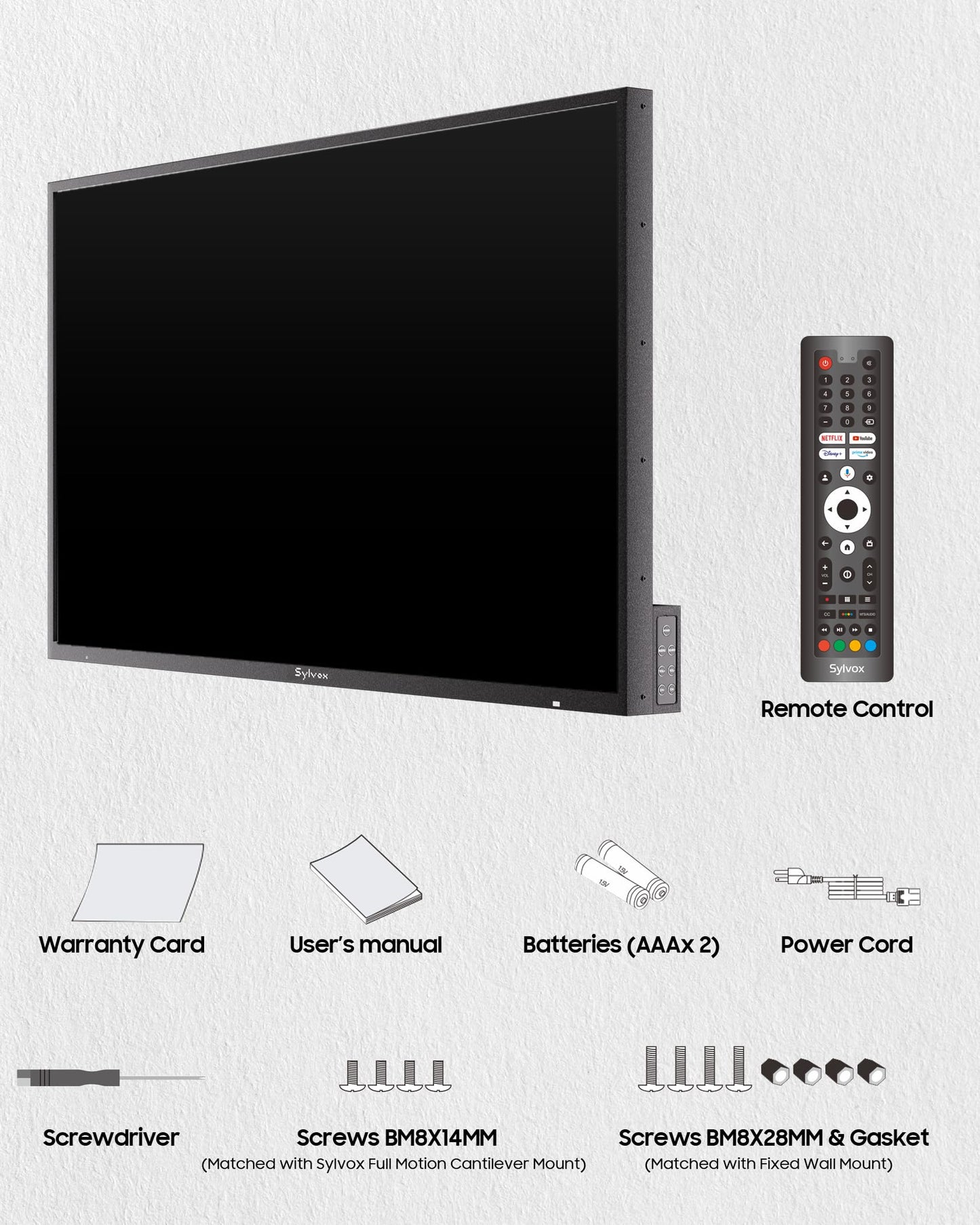 SYLVOX Outdoor TV, 75 inch 2000 Nit High Brightness Smart TVs, 4K Sunlight Readable Display, IP56 Waterproof, Smart TV for Outdoor Households or Commercial Places (Pool Pro 3.0)