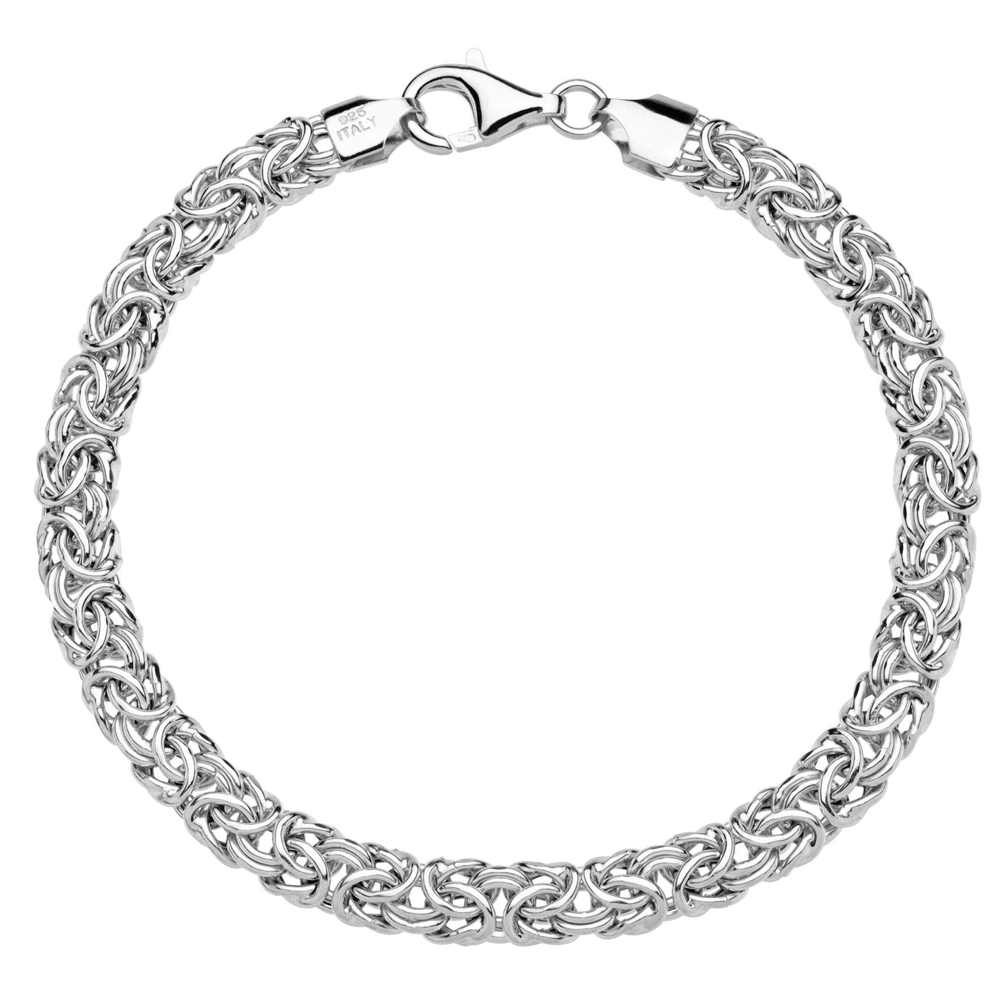 Miabella Italian 925 Sterling Silver Byzantine Bracelet for Women, Handmade in Italy (Length 7 Inches)