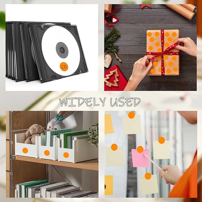 3/4 inch Round Sticker Labels,4 Rolls of 4000 Permanent Adhesive Sealing Stickers for Home,Storage, Moving and Organization(Orange)