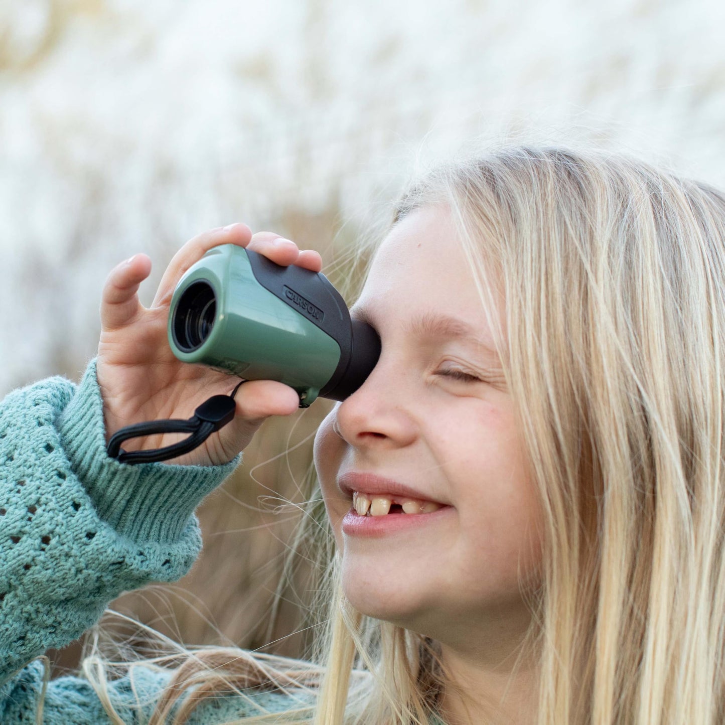 Carson Bengal 7X18Mm Focus Free Stem Toy Monocular For Kids, Outdoor Childrens Science Tool (Bg-718)